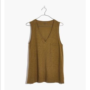 Madewell Whisper Cotton Vneck Tank with Pocket